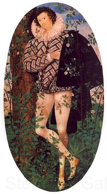 Nicholas Hilliard Young Man Leaning Against a Tree France oil painting art